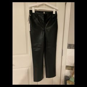 NWT Aritzia Wilfred Melina black leather pants in 4S
